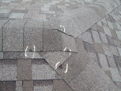 Hail,Damaged,Roofing,Shingles,Inspection